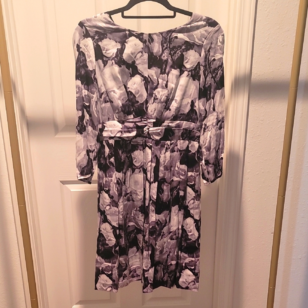 Elegant Black and White Rose Dress